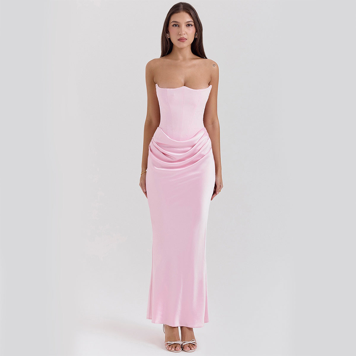 Valeria Draped Satin Dress