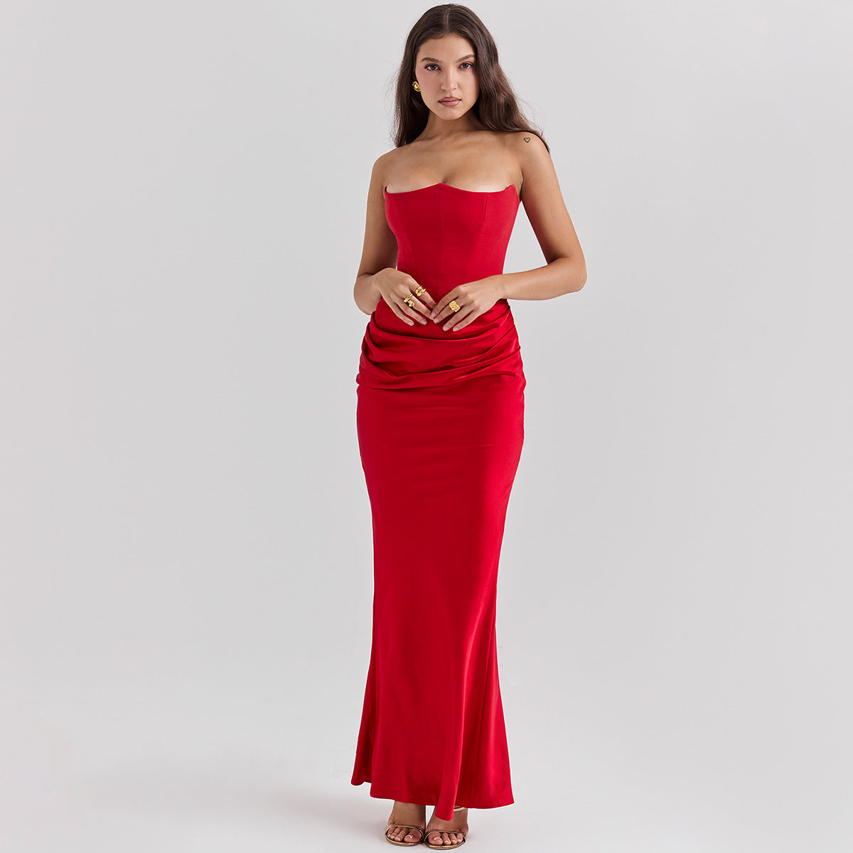 Valeria Draped Satin Dress