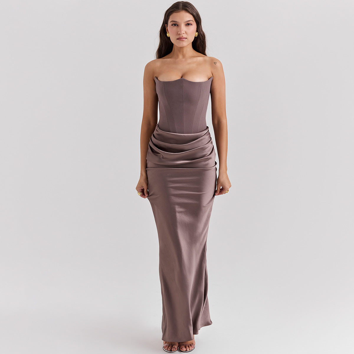 Valeria Draped Satin Dress